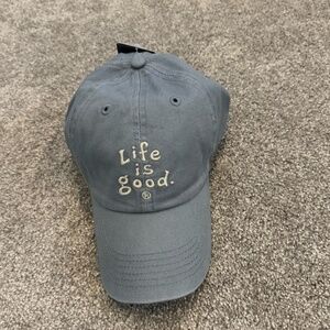 Life is Good Chill Cap Vintage Wordmark Grey/blue Adult Unisex